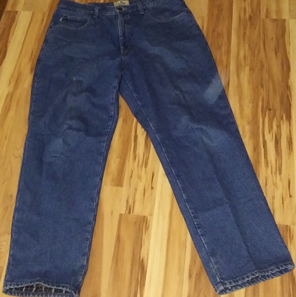 LL Bean Mens Flannel Lined Jeams
